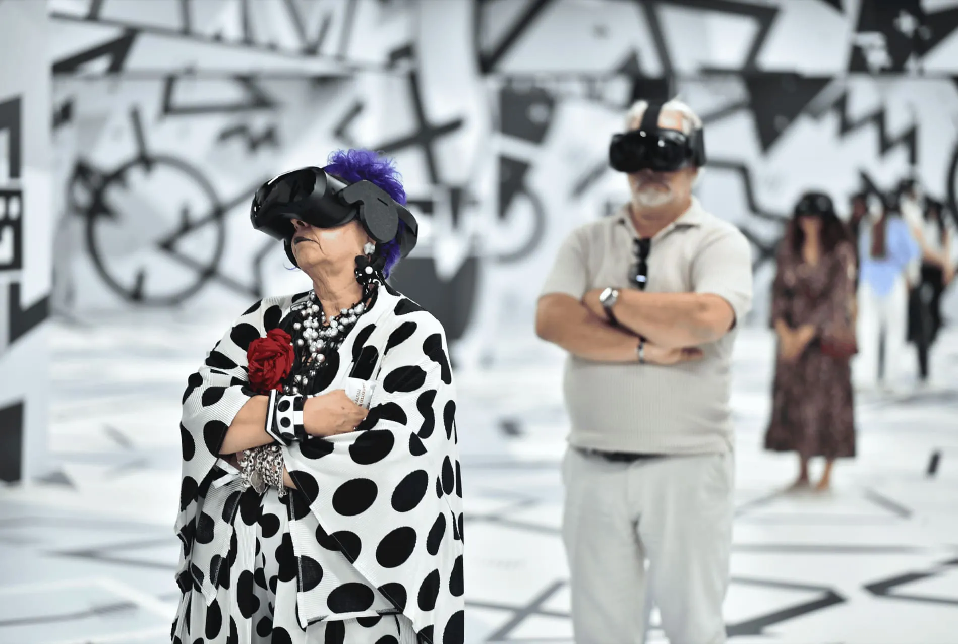 People experiencing VR with Excurio technology